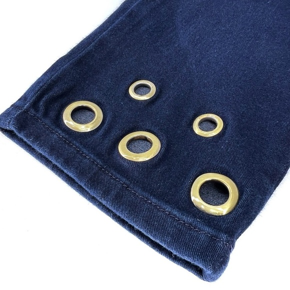Michael Kors Izzy Skinny Jeans Dark Blue Size 8 Mid Rise Grommets New NWT - Picture 3 of 7